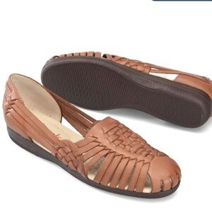 Comfortiva Softspots Trinidad Rust Brown Leather Huarache Flat Sandals RetroY2K